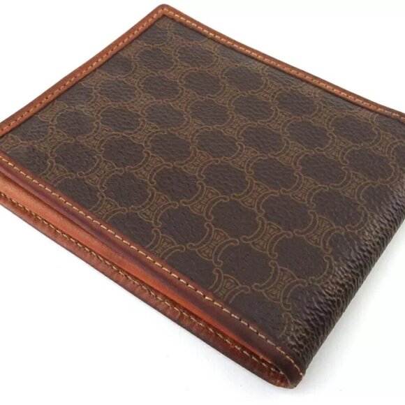 Celine Bi -fold Wallet Macadam Beige PVC x Leather Authentic USED - Picture 3 of 10